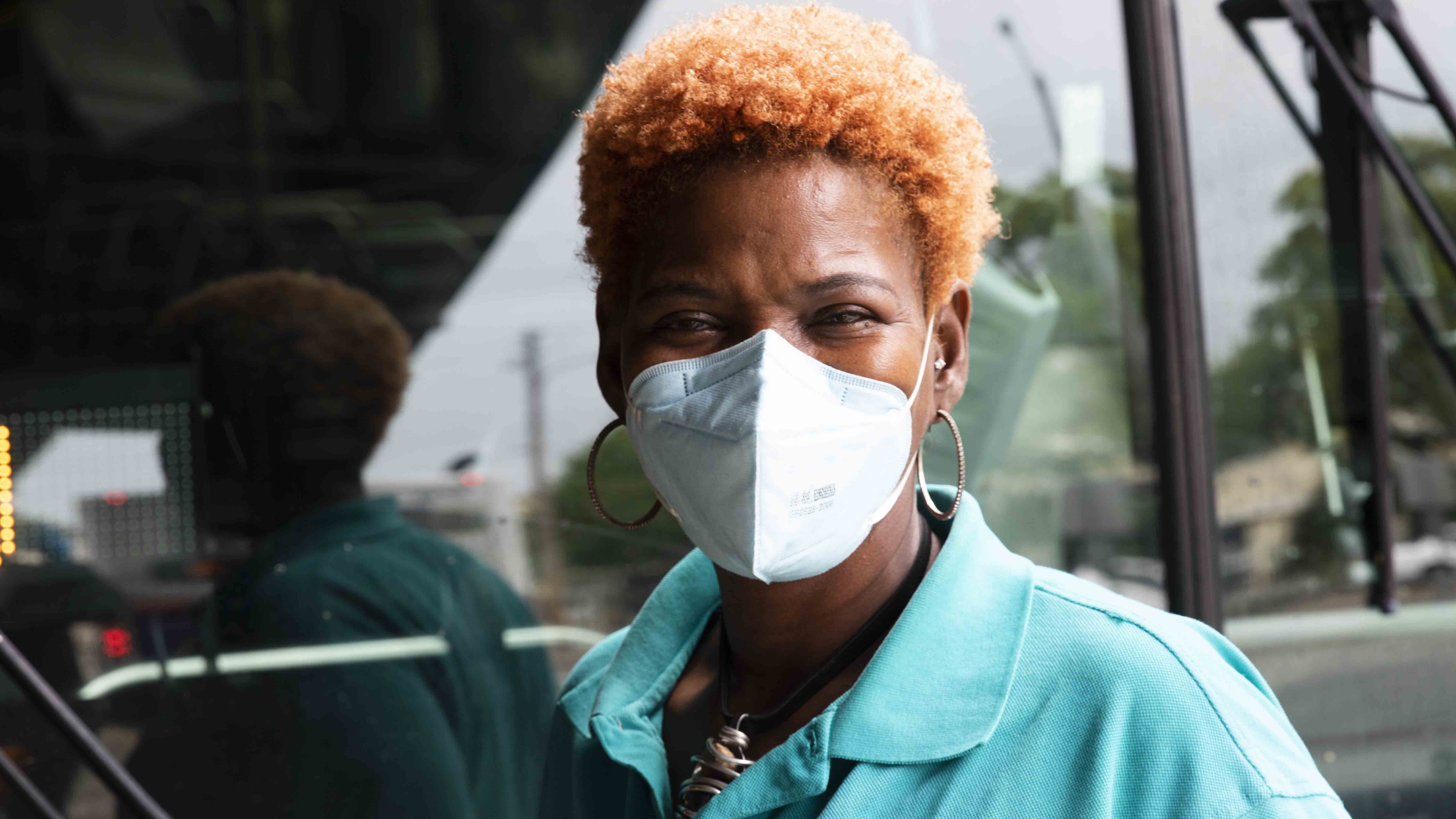 Bus Operator wearing mask