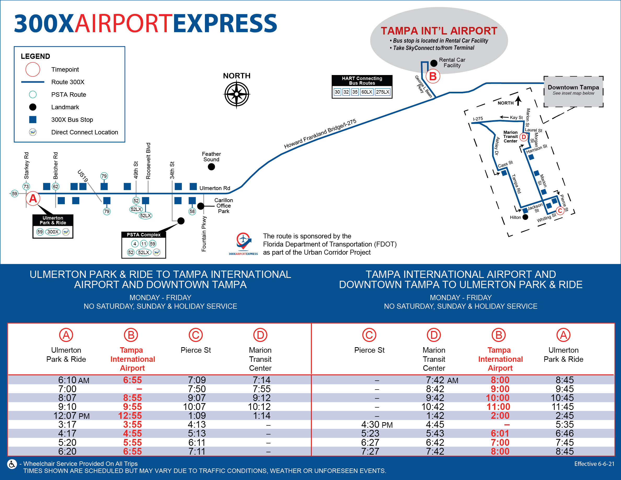 300X Airport Express Bus Schedule