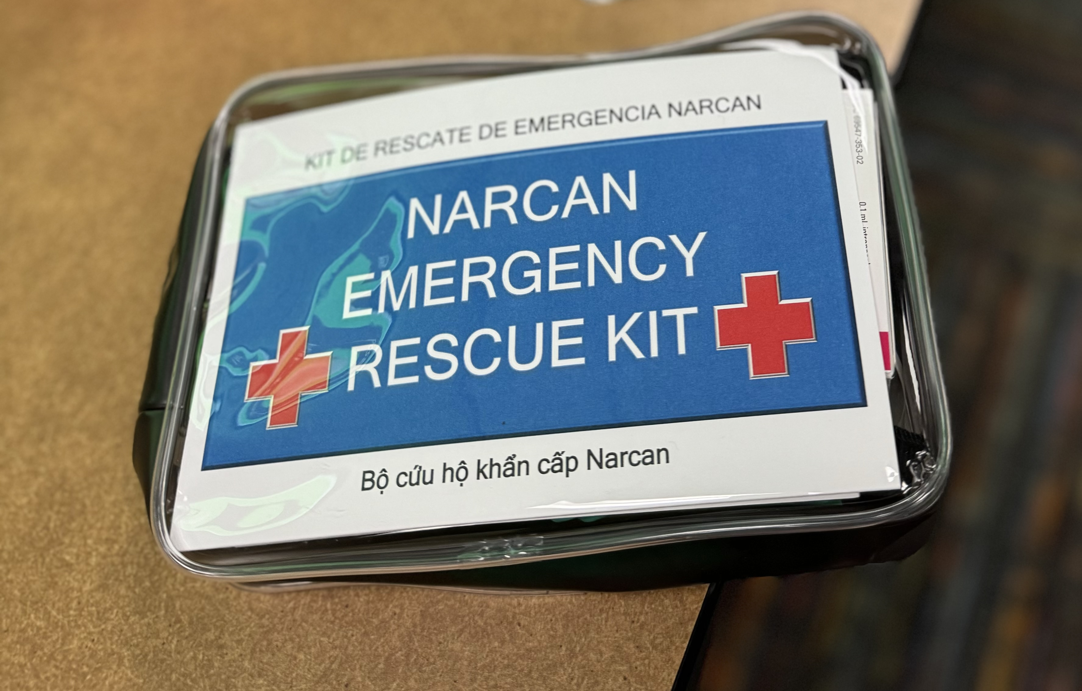 A photo of a Narcan Emergency Kit